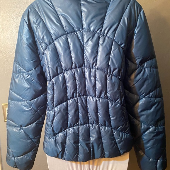 Dark Teal blue GUESS Down alternative Puffy Coat - Picture 15 of 16